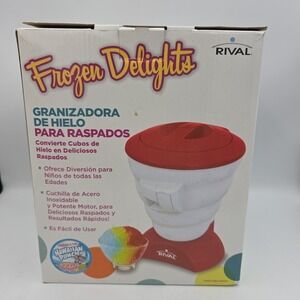 Rival Frozen Delights Snow Cone Maker Red White Ice Shaver Party Central Kids